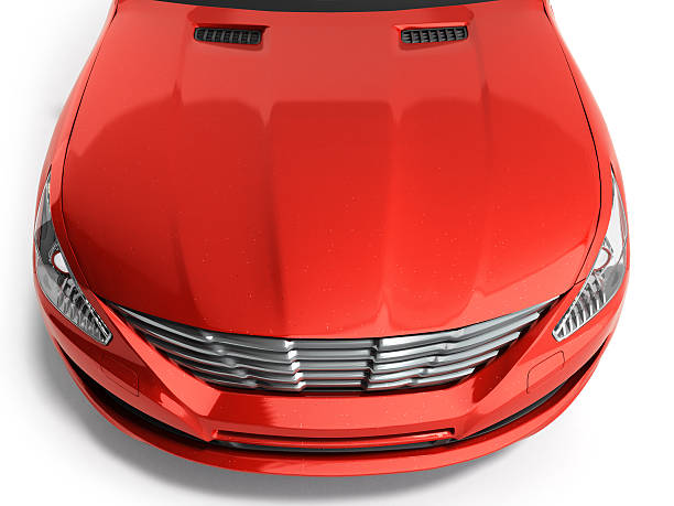 Car Vehicle Bonnet Hood Aerial Above Top View 3d Render